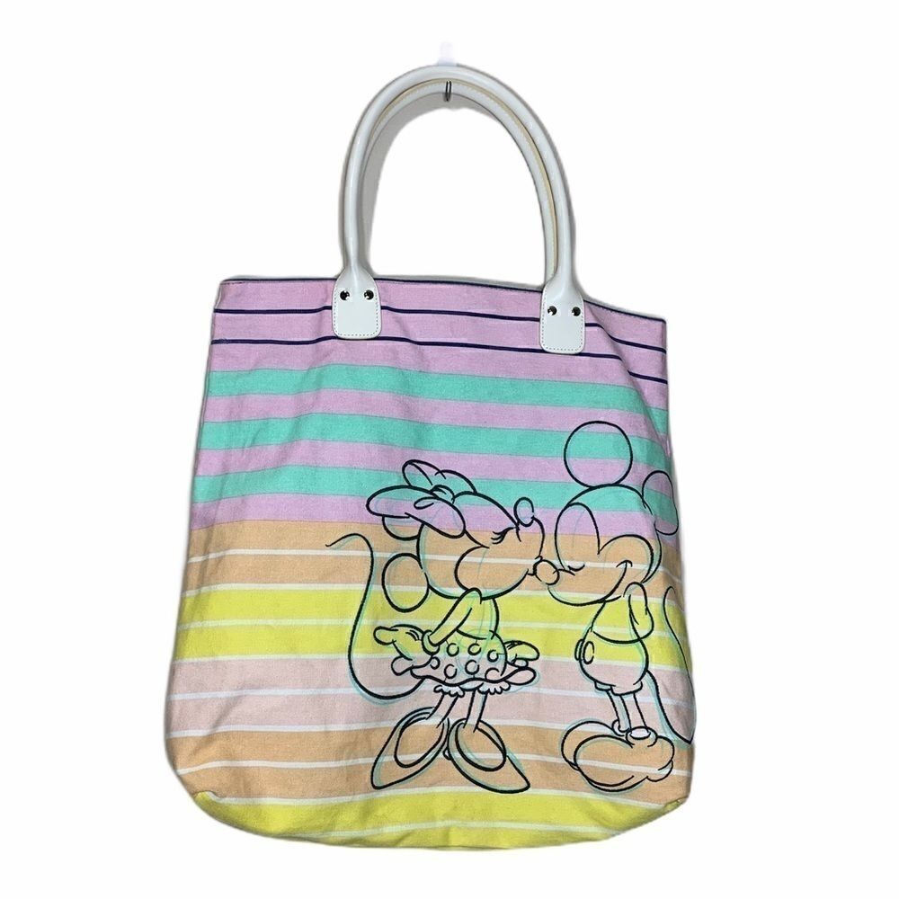 Vintage Disney tote pastel color Mickey and Minnie